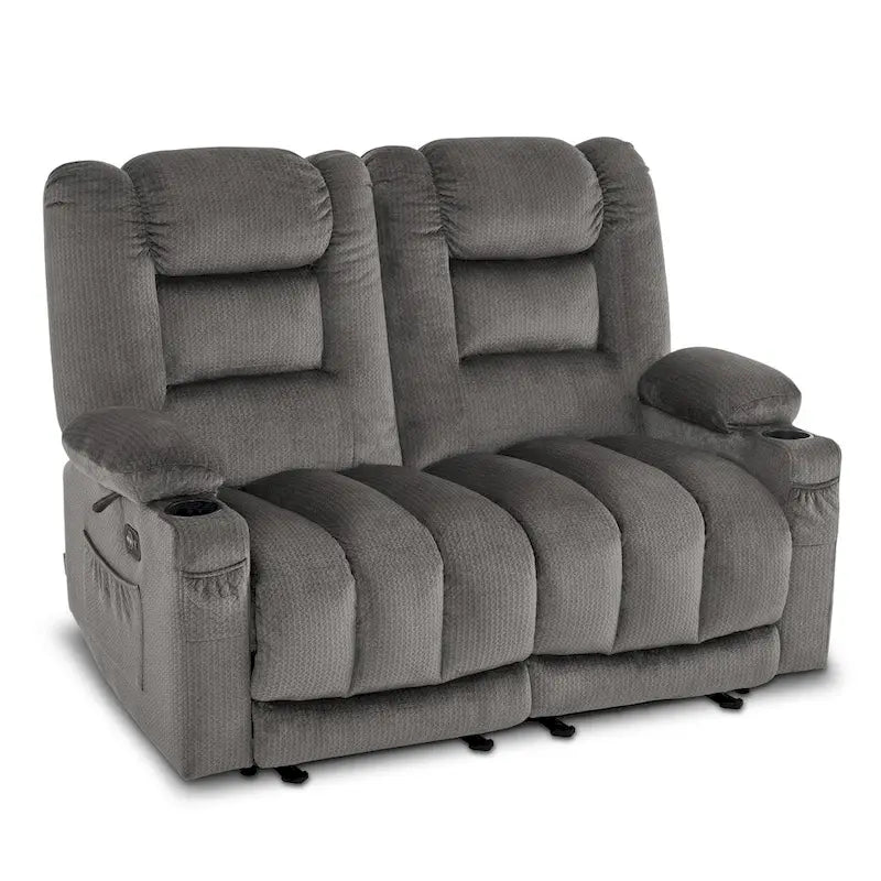 Canapé inclinable électrique deux places avec fonction chauffante et massante, en tissu PR648