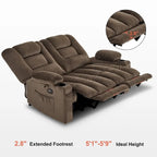 Canapé inclinable électrique deux places avec fonction chauffante et massante, en tissu PR648