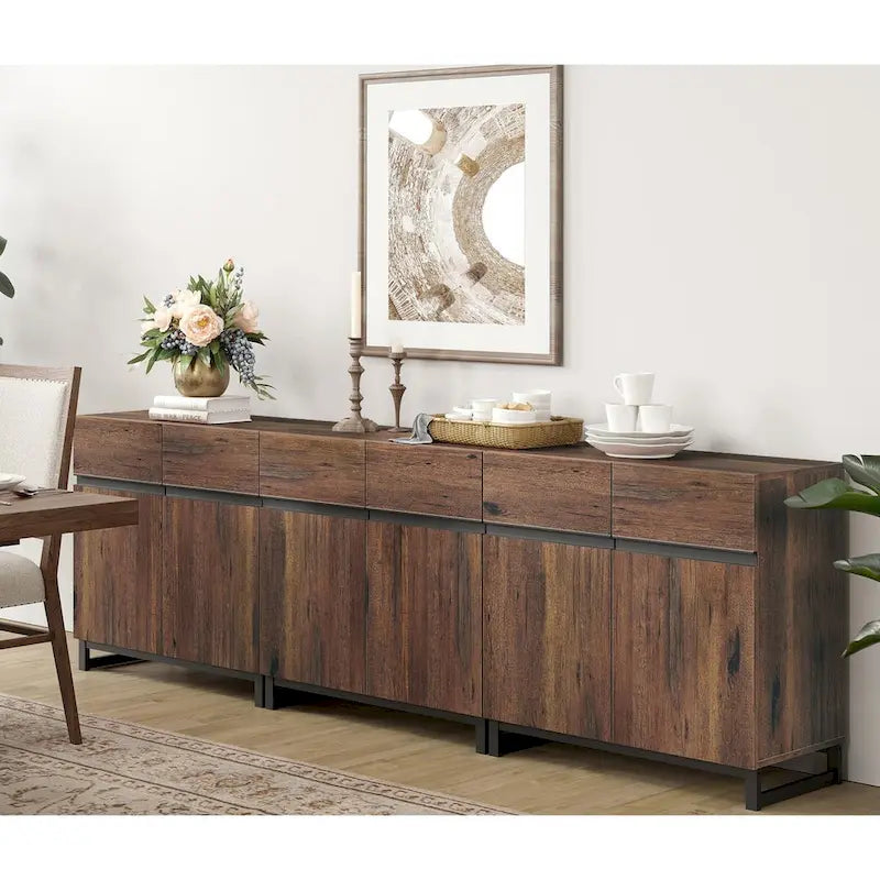 Buffets modernes avec étagères réglables, Meuble de bar à café pour salle à manger