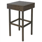 Ensemble de bar extérieur en résine tressée avec table et tabourets