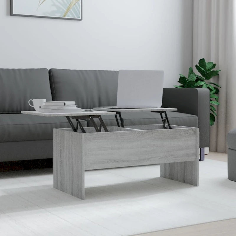 Table basse relevable, table d'appoint, table de canapé d'appoint en bois d'ingénierie - 40,2 x 19,9 x 18,3