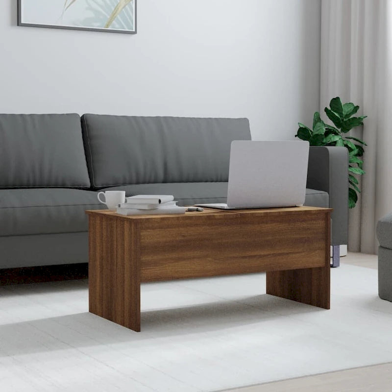 Table basse relevable, table d'appoint, table de canapé d'appoint en bois d'ingénierie - 40,2 x 19,9 x 18,3