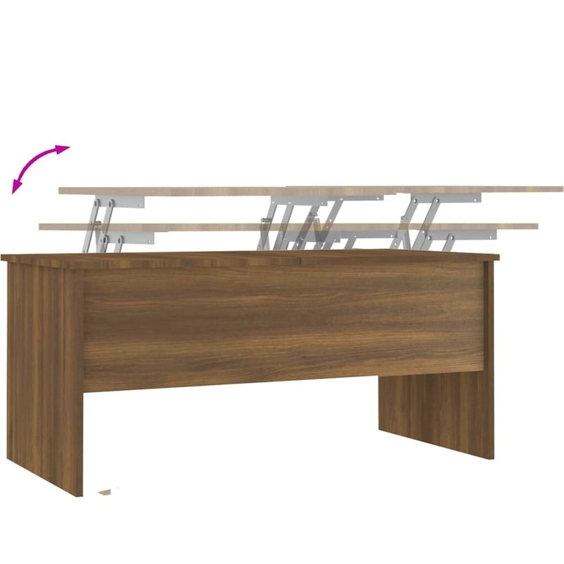 Table basse relevable, table d'appoint, table de canapé d'appoint en bois d'ingénierie - 40,2 x 19,9 x 18,3