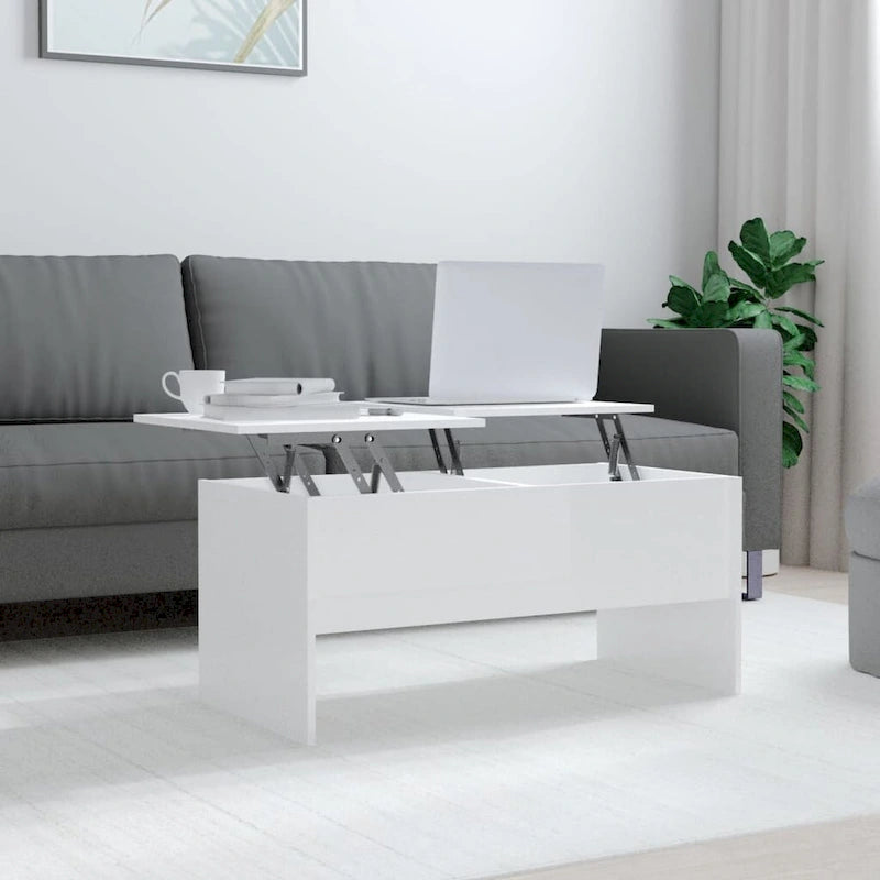 Table basse relevable, table d'appoint, table de canapé d'appoint en bois d'ingénierie - 40,2 x 19,9 x 18,3