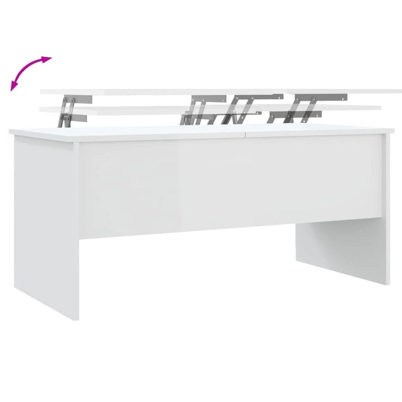 Table basse relevable, table d'appoint, table de canapé d'appoint en bois d'ingénierie - 40,2 x 19,9 x 18,3