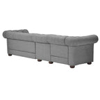 Canapé Chesterfield extra long gris clair par