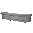 Canapé Chesterfield extra long gris clair par