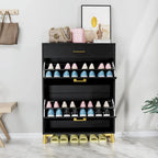 Shoe Storage Cabinet for Entryway, Free Standing Organizer with 2 Flip Drawers, Hidden Shoe Rack for Doorway Hallway Closet