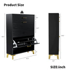 Shoe Storage Cabinet for Entryway, Free Standing Organizer with 2 Flip Drawers, Hidden Shoe Rack for Doorway Hallway Closet