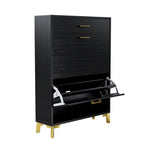 Shoe Storage Cabinet for Entryway, Free Standing Organizer with 2 Flip Drawers, Hidden Shoe Rack for Doorway Hallway Closet