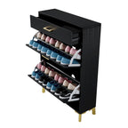 Shoe Storage Cabinet for Entryway, Free Standing Organizer with 2 Flip Drawers, Hidden Shoe Rack for Doorway Hallway Closet