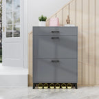 Shoe Storage Cabinet for Entryway, Free Standing Organizer with 2 Flip Drawers, Hidden Shoe Rack for Doorway Hallway Closet