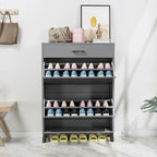 Shoe Storage Cabinet for Entryway, Free Standing Organizer with 2 Flip Drawers, Hidden Shoe Rack for Doorway Hallway Closet