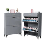 Shoe Storage Cabinet for Entryway, Free Standing Organizer with 2 Flip Drawers, Hidden Shoe Rack for Doorway Hallway Closet
