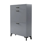Shoe Storage Cabinet for Entryway, Free Standing Organizer with 2 Flip Drawers, Hidden Shoe Rack for Doorway Hallway Closet