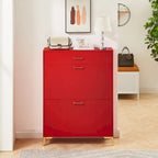 Shoe Storage Cabinet for Entryway, Free Standing Organizer with 2 Flip Drawers, Hidden Shoe Rack for Doorway Hallway Closet