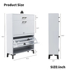 Shoe Storage Cabinet for Entryway, Free Standing Organizer with 2 Flip Drawers, Hidden Shoe Rack for Doorway Hallway Closet
