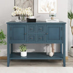 Console vintage de rangement avec quatre petits tiroirs et une étagère inférieure pour salons, entrées et cuisines