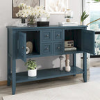 Console vintage de rangement avec quatre petits tiroirs et une étagère inférieure pour salons, entrées et cuisines