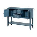 Console vintage de rangement avec quatre petits tiroirs et une étagère inférieure pour salons, entrées et cuisines