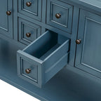 Console vintage de rangement avec quatre petits tiroirs et une étagère inférieure pour salons, entrées et cuisines