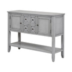 Console vintage de rangement avec quatre petits tiroirs et une étagère inférieure pour salons, entrées et cuisines