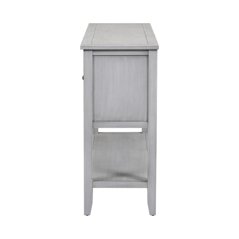 Console vintage de rangement avec quatre petits tiroirs et une étagère inférieure pour salons, entrées et cuisines