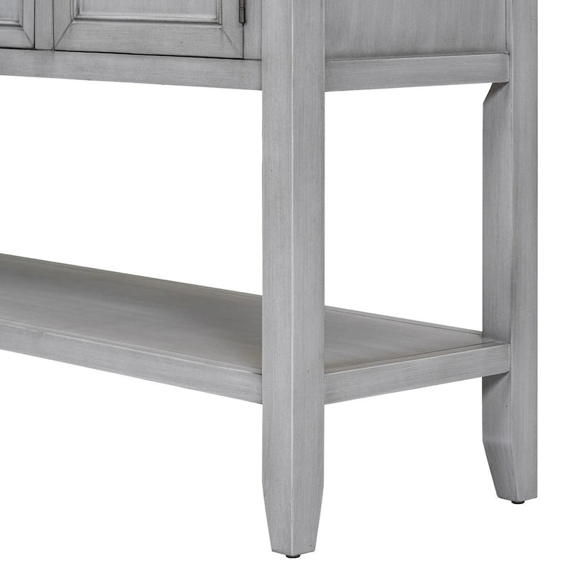 Console vintage de rangement avec quatre petits tiroirs et une étagère inférieure pour salons, entrées et cuisines