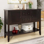Console vintage de rangement avec quatre petits tiroirs et une étagère inférieure pour salons, entrées et cuisines