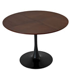 Table à manger ronde moderne, avec piètement en métal
