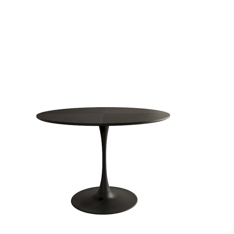 Table à manger ronde moderne, avec piètement en métal