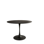 Table à manger ronde moderne, avec piètement en métal