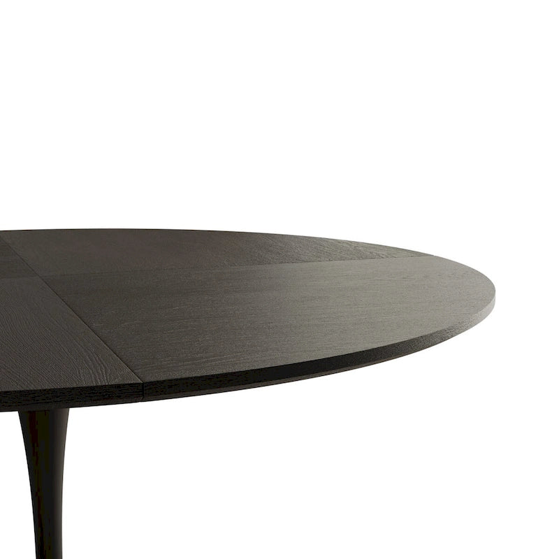 Table à manger ronde moderne, avec piètement en métal