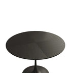 Table à manger ronde moderne, avec piètement en métal