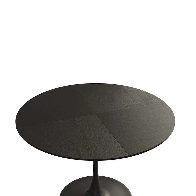 Table à manger ronde moderne, avec piètement en métal