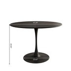Table à manger ronde moderne, avec piètement en métal