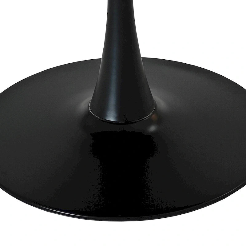 Table à manger ronde moderne, avec piètement en métal