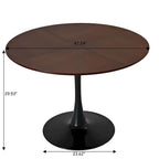 Table à manger ronde moderne, avec piètement en métal
