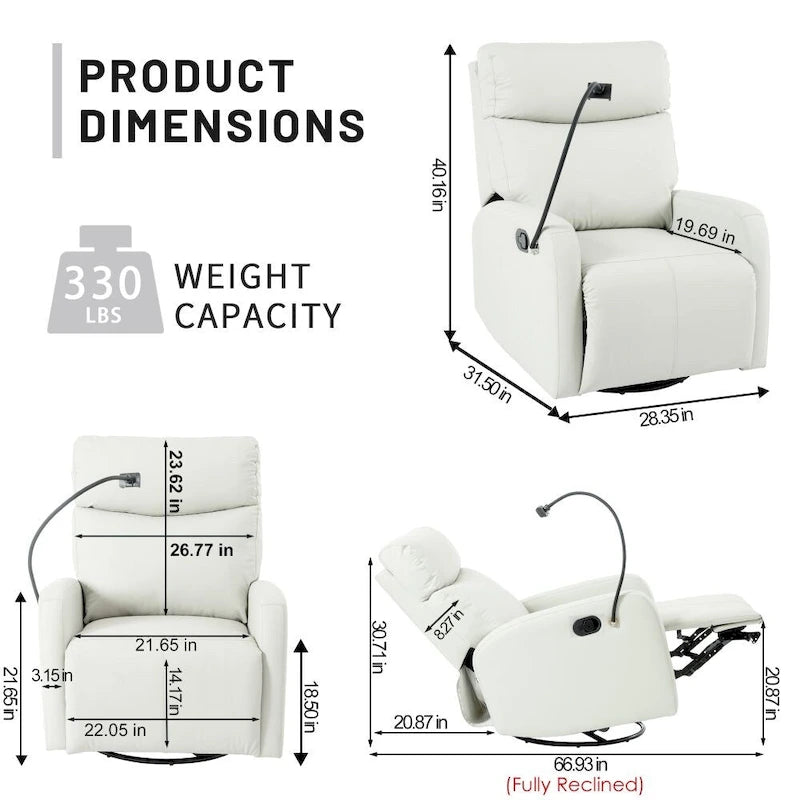 Fauteuil inclinable moderne à bascule et pivotant