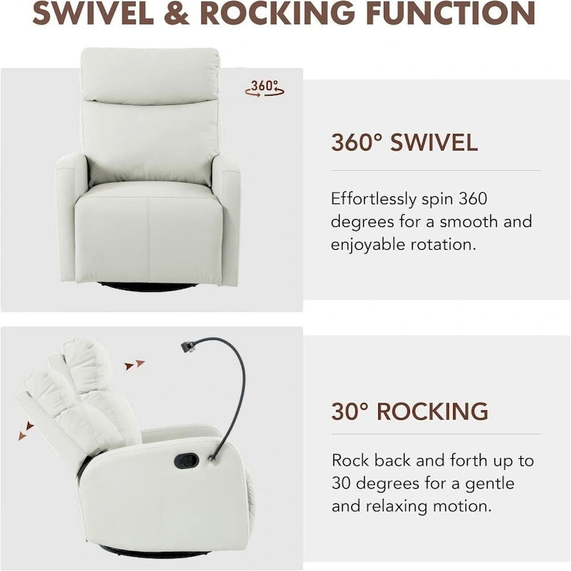 Fauteuil inclinable moderne à bascule et pivotant