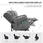 Fauteuil inclinable releveur avec massage pour personnes âgées