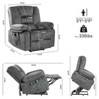 Fauteuil inclinable releveur avec massage pour personnes âgées