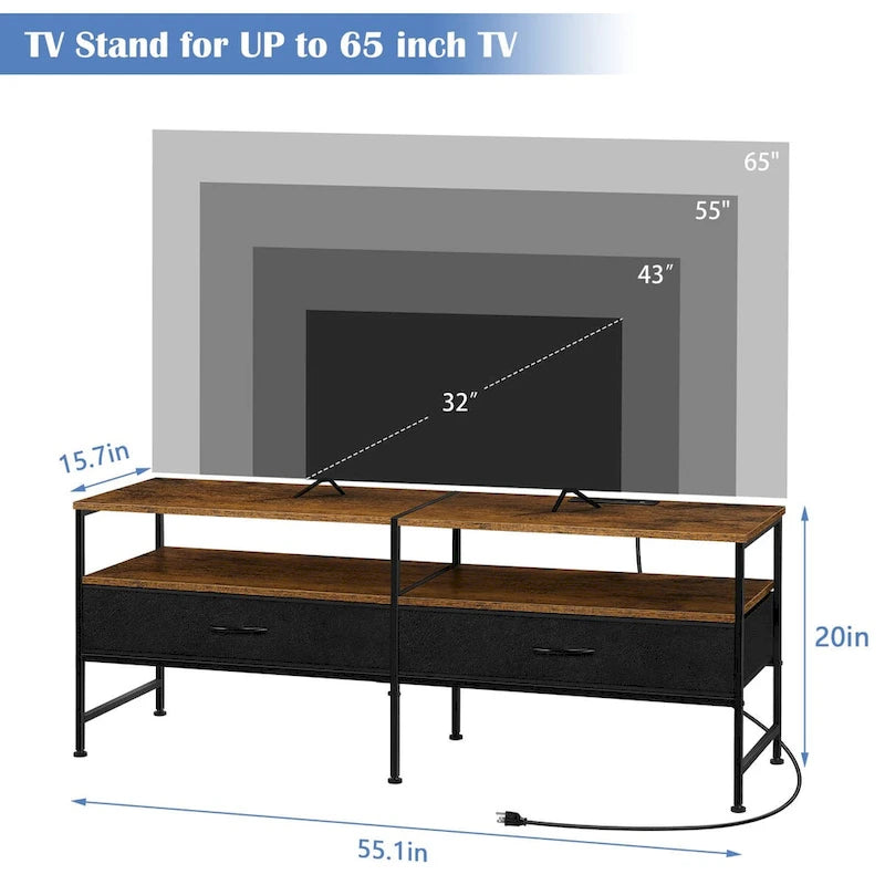 Meuble TV avec tiroirs de rangement
