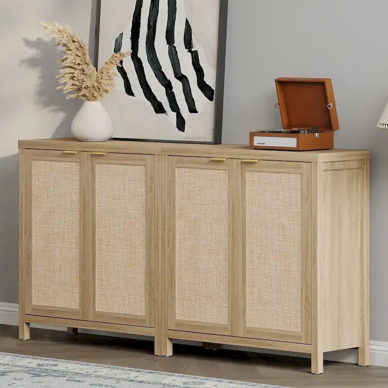 Buffet en rotin avec 2 portes
