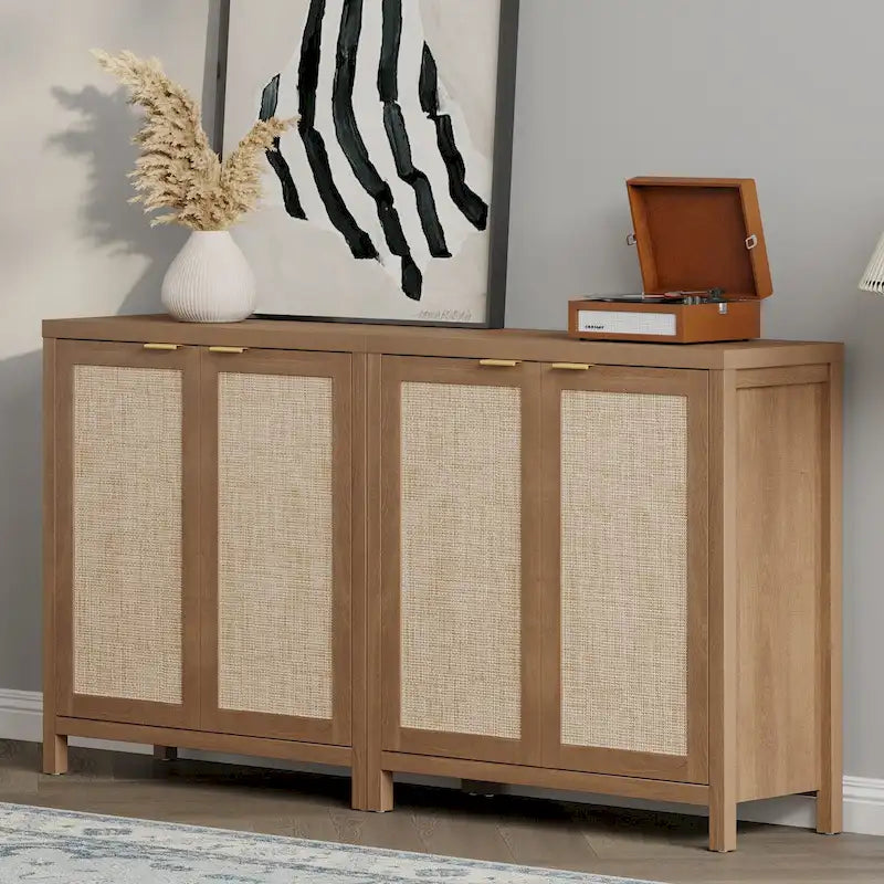 Buffet en rotin avec 2 portes