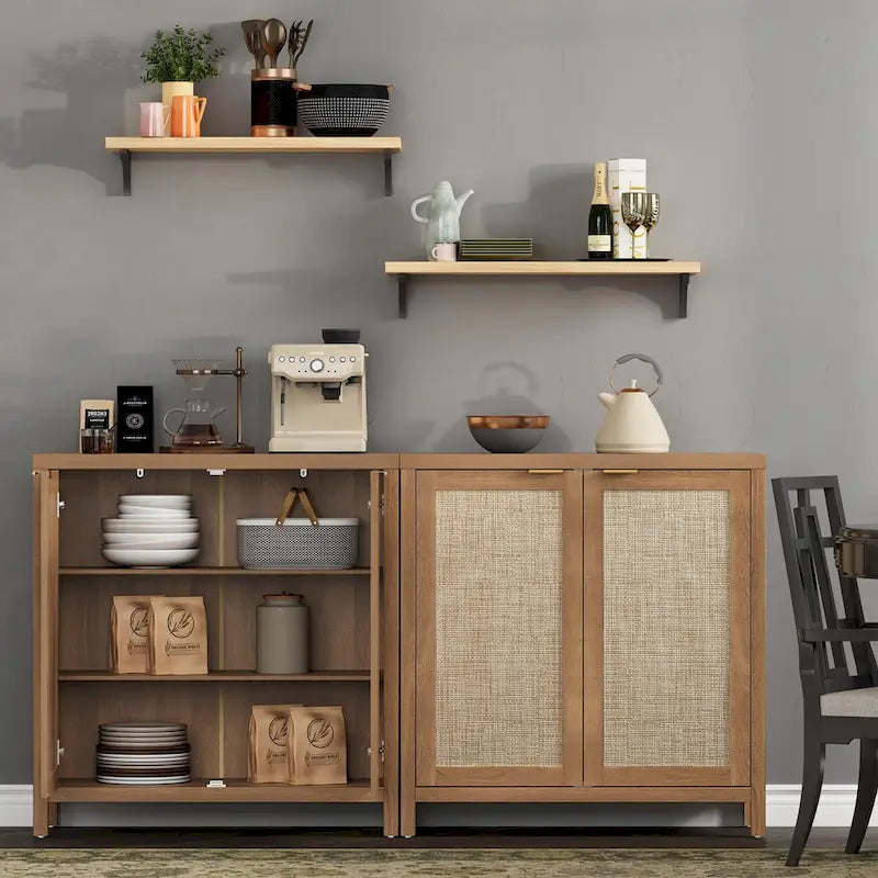 Buffet en rotin avec 2 portes
