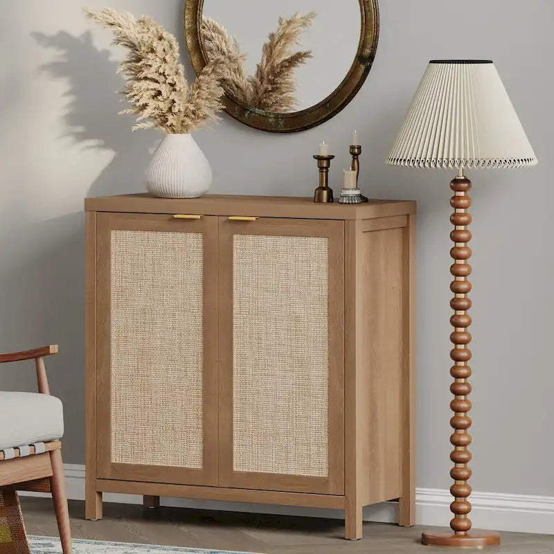 Buffet en rotin avec 2 portes