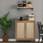 Buffet en rotin avec 2 portes