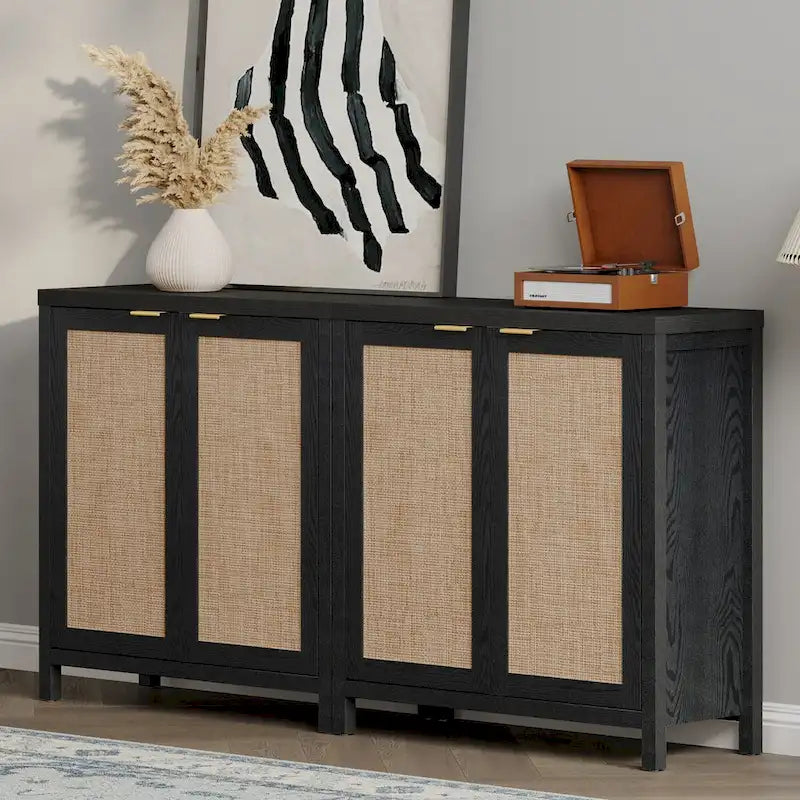 Buffet en rotin avec 2 portes