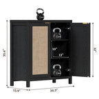 Buffet en rotin avec 2 portes